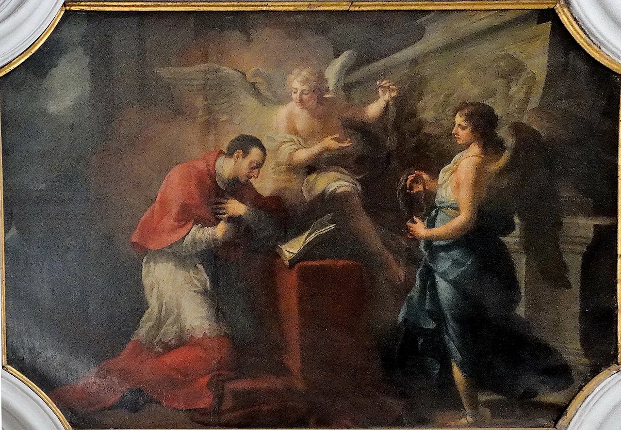 Carlo Borromeo in meditazione - XVIII sec., Santa Prassede (Roma), Cappella di San Carlo Borromeo